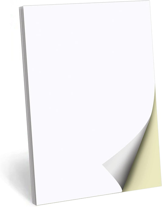 321Done 2-Part Blank Carbonless Notepad, 5.5x8.5 Portrait, Made in USA, Carbon Duplicate Copy Paper, for Art Drawing Sketchbook Teacher Notes to Parent (50 Sets) White/Yellow