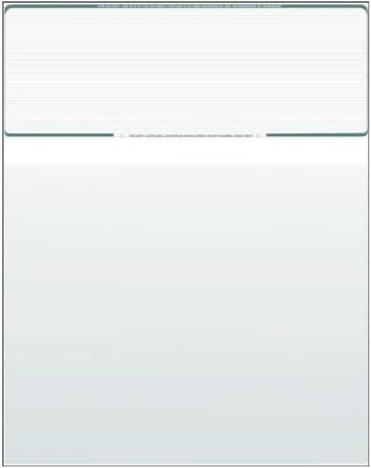 Compuchecks Check on Top Blank Check Paper - 2500 Pack, Quick-Books & Laser Printer Compatible - Security Business Checks with Voucher - 8.5" x 11" Green Pinstripe