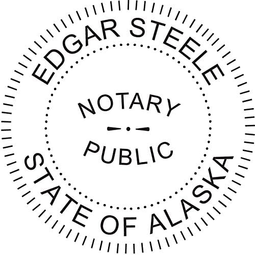 MaxMark Round Notary Pre-Inked Stamp for State of Alaska