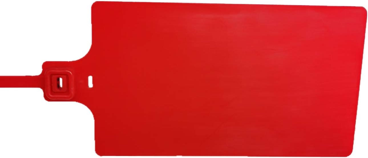 Blank Waterproof Plastic Tags Marker Ties Large Labeling Tags Fastener 2.28"×3.94" 200 pcs Red