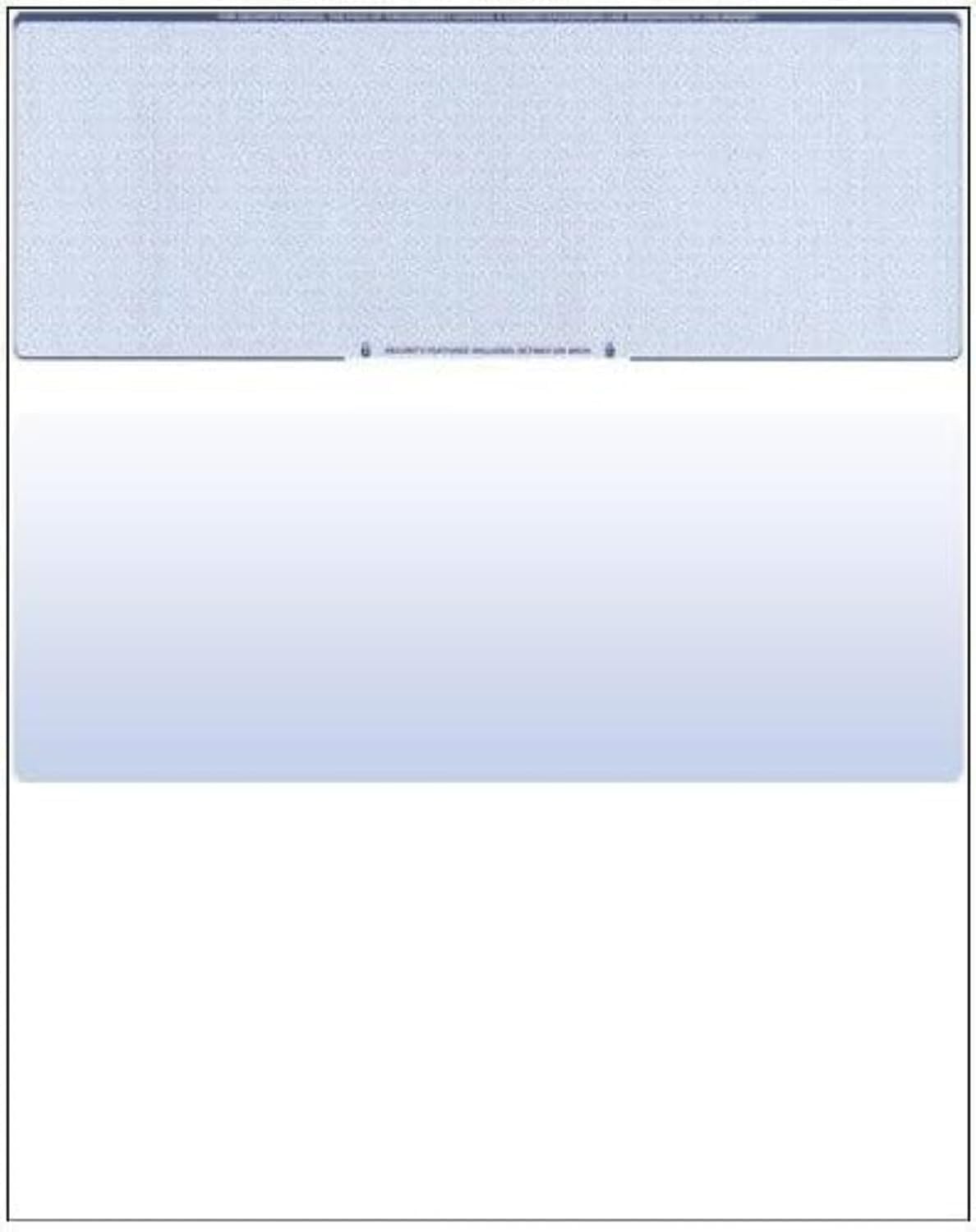 Compuchecks Blank Check Paper - 500 Pack - Computer Security Business Checks, QuickBooks & Laser Printer Compatible - Check On top, Voucher On Bottom - Check Paper Size 8 1/2-11 - Blue Diamond