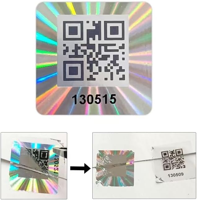 500pcs QR Code Hologram Warranty Void Sticker，Tamper Proof Security Seal Labels with Serial Number,Tamper evident Sticker(1x1 inch)…