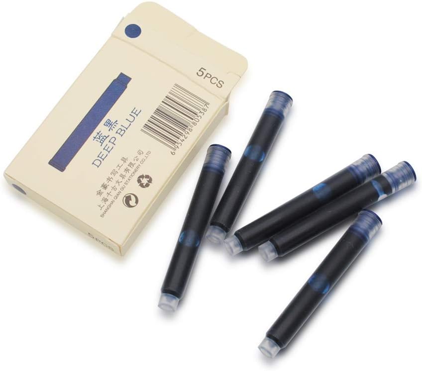 30pcs JINHAO Ink Cartridges Fountain Pen Refills for JINHAO and Baoer Pen Standard Size (Black Blue)