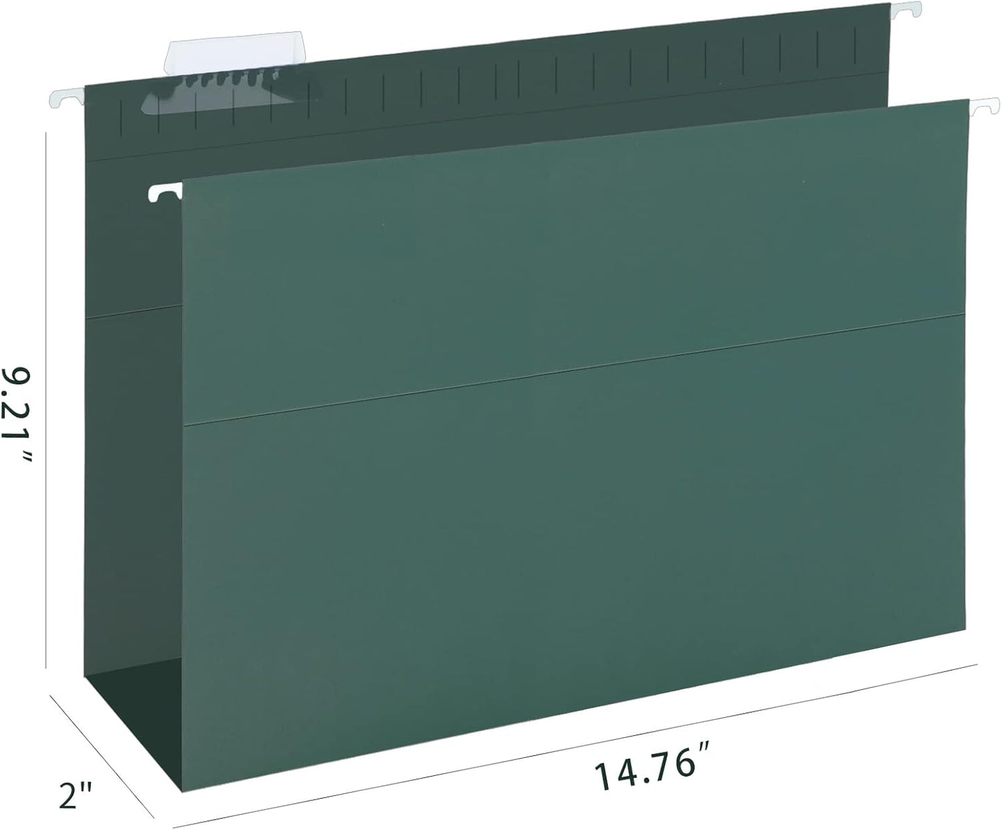 HERKKA Extra Capacity Hanging File Folders, 30 Pack Reinforced Legal Size Hanging Folders with Heavy Duty 2 Inch Expansion, Designed for Bulky Files, Medical Charts, Green