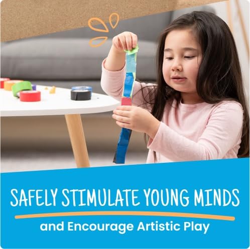 Colored Masking Tape - 11 Roll Multi- Pack, 825 Ft x 1 Inch - Colored Painters Tape for Arts & Crafts Labeling or Coding, Kids Art Supplies Color Tape Rolls, Colorful Masking Craft Tape