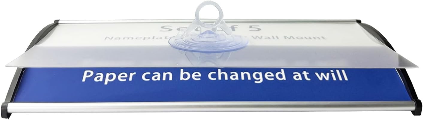 2 Pcs Aluminum Office Name Plate Holder for Door Wall Mount 8'' x 4'' Business Sign Holder Office Door Sign Sturdy Curved with Adhesive Tape and Plastic Film Included, Paper Inserts NOT Included