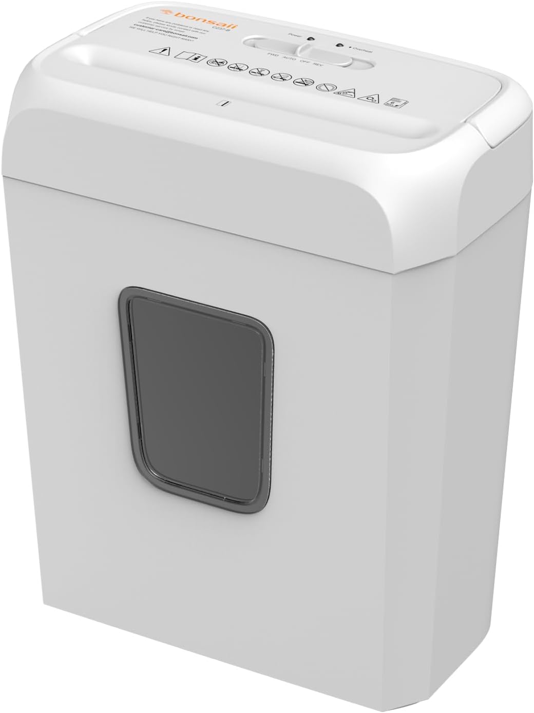 Bonsaii Low Noise Operation Paper Shredder, 6-Sheet Cross-Cut, Credit Card Shredder, Home Office, Handle for Document, Mail, Staple, 3.4 Gal Wastebasket, Easy-Carry Handle, White(C237-B)
