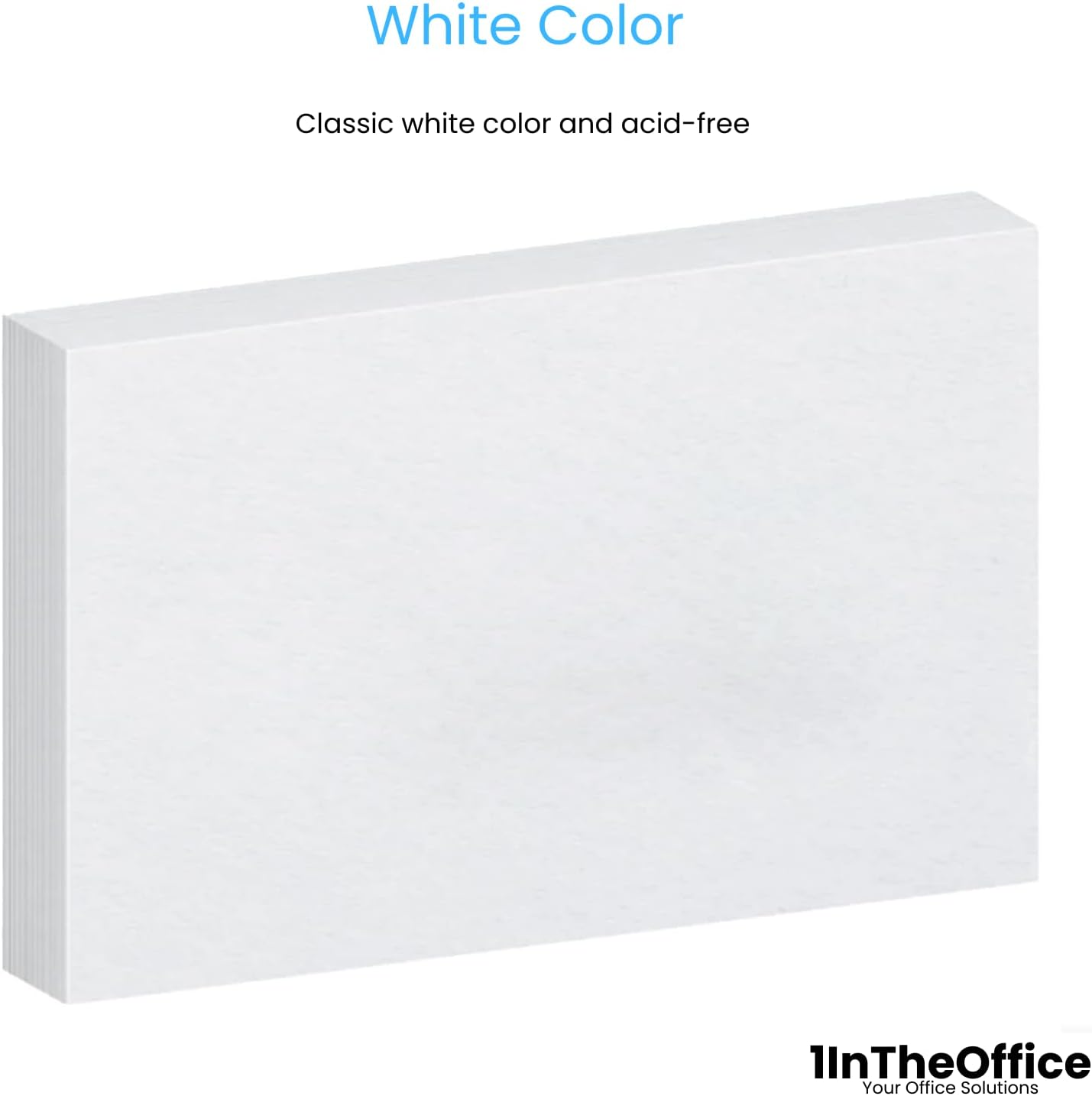 1InTheOffice Index Cards 5x8 blank, Flash Card, Unruled Note Cards 5x8, White, 600-Pack
