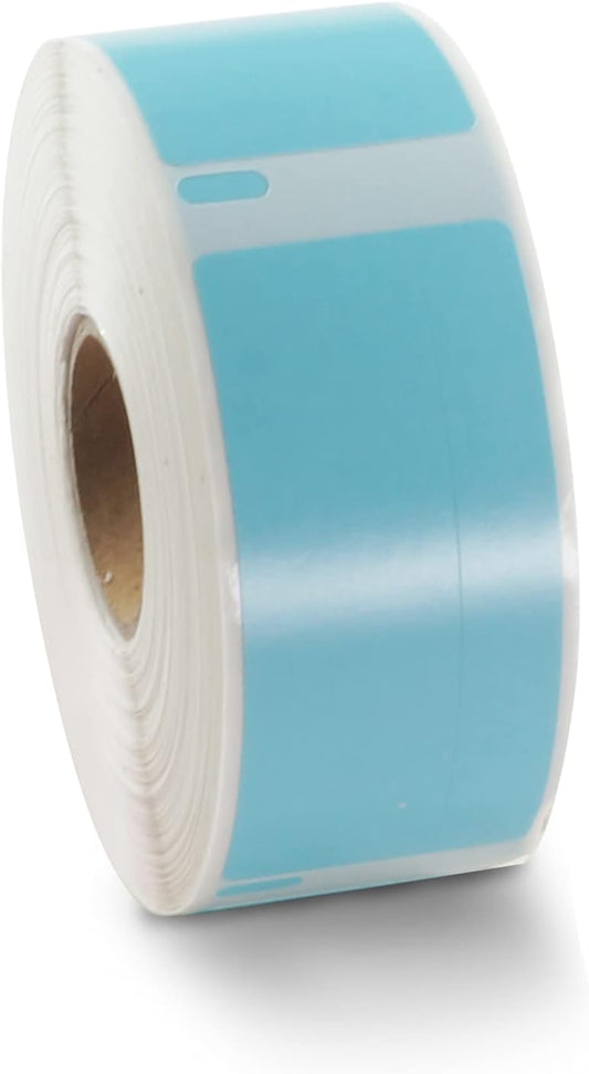 BETCKEY Colored Labels Compatible with Dymo 1738595 (3/4" x 2-1/2") Barcode/File Labels, Compatible for Dymo LabelWriter Thermal 450, 4XL & Zebra Desktop Printers [1 Roll, Light Blue]