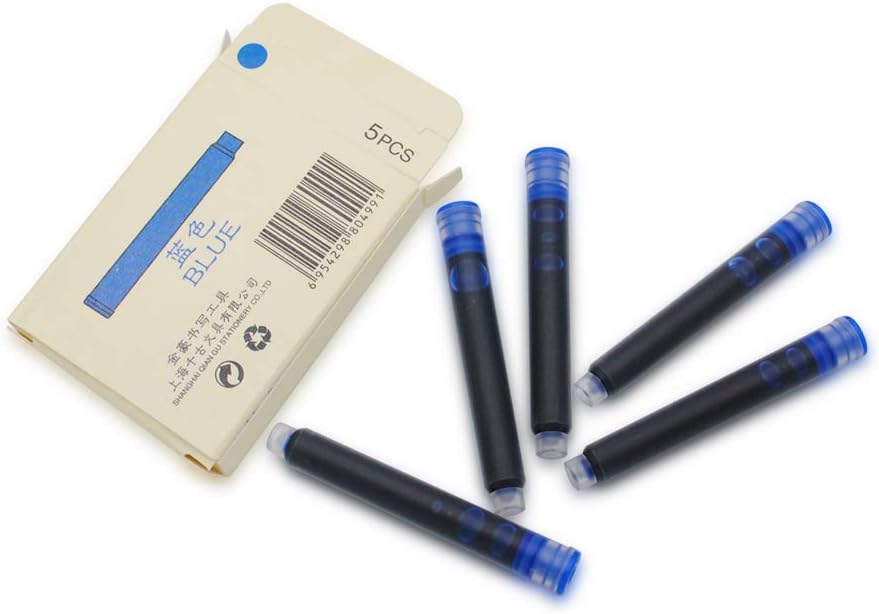 30pcs JINHAO Ink Cartridges Fountain Pen Refills for JINHAO and Baoer Pen Standard Size(Blue)