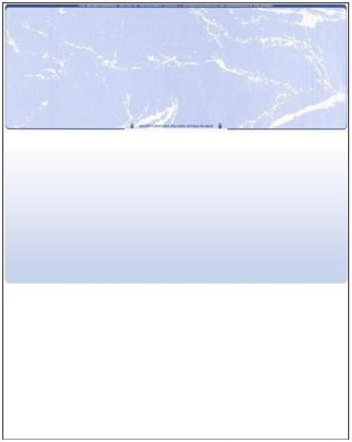 Compuchecks Check on Top Blank Check Paper - 250 Pack, Quick-Books & Laser Printer Compatible - Security Business Checks with Voucher - 8.5" x 11" Blue Marble
