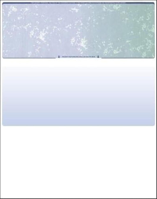 Compuchecks Blank Check Paper - 25 Pack - Computer Security Business Checks, QuickBooks & Laser Printer Compatible - Check On top, Voucher On Bottom - Check Paper Size 8 1/2-11 - Blue/Green Prismatic
