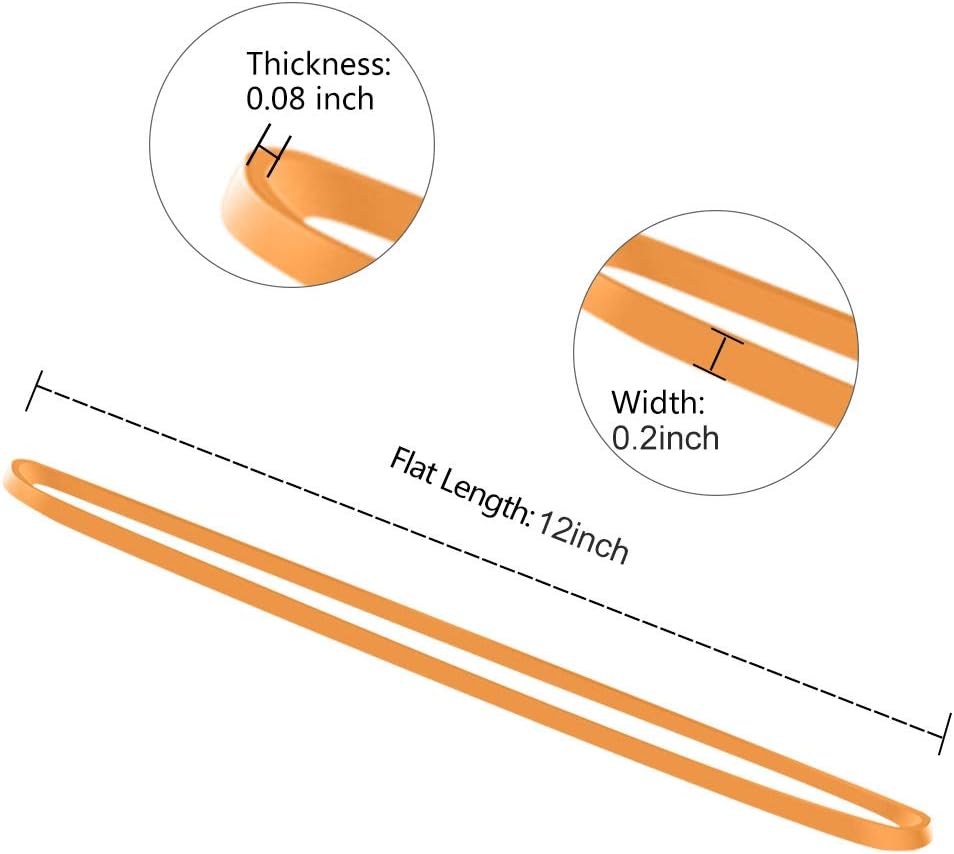Coopay 12 Inches Extra Large Rubber Bands, 30 Pieces Heavy Duty Trash Can Band Bulk, Strong Elastic Bands for Office Supply School Home, Garbage Cans, File Folders (Yellow)