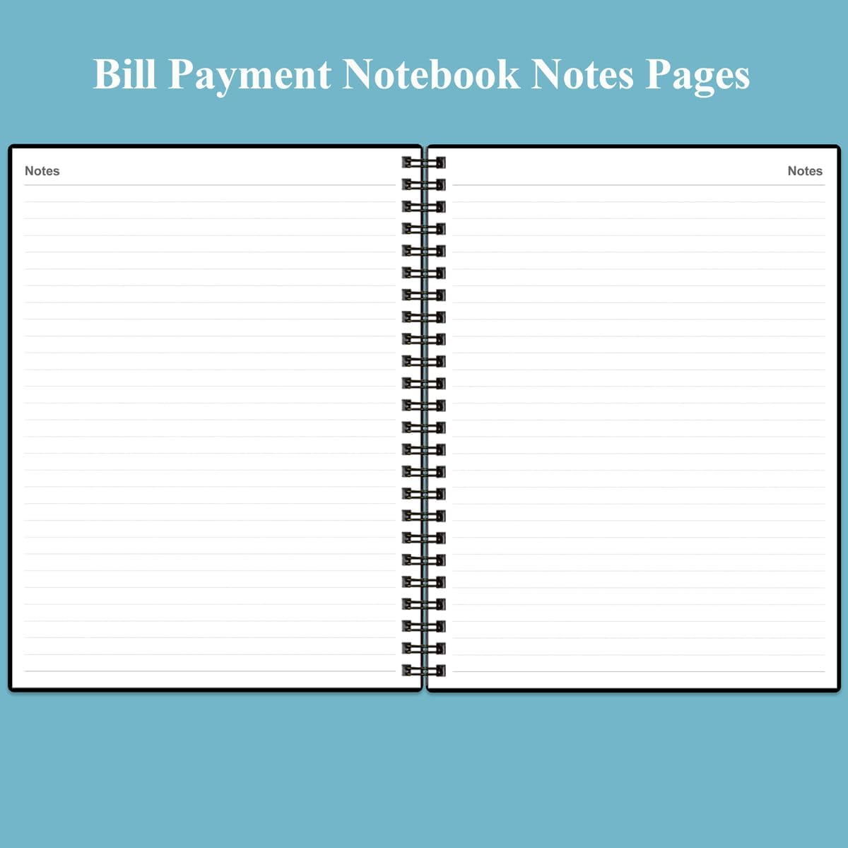 Bill Payment Tracker Notebook - Monthly Bill Organizer & Planner for Personal Budgeting Financial, Payments Checklist Organizer, 8" x 10.5", Black