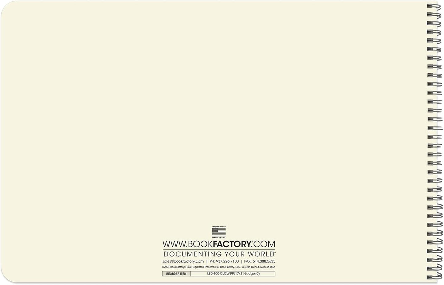 BookFactory Accounting Ledger Notebook/Large 6 Column Accounting Ledger Columnar (Six Columns) Log Book - 17'' x 11'', 100 Pages, Wire-O Landscape Format (LED-100-CLCW-PP(17x11-Ledger-6)-AX)