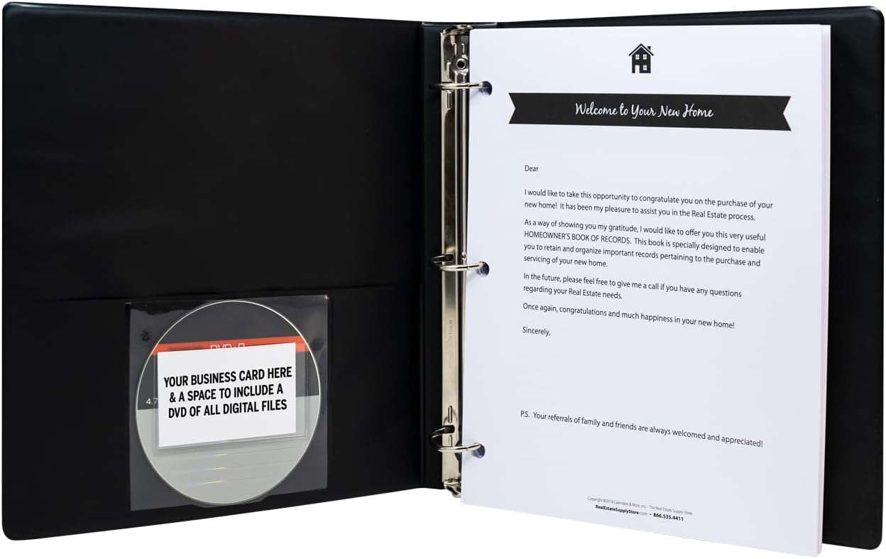 Homeowner's Book of Records Binder, Organize Household Receipts and Home Repair Record Keeping (Navy)