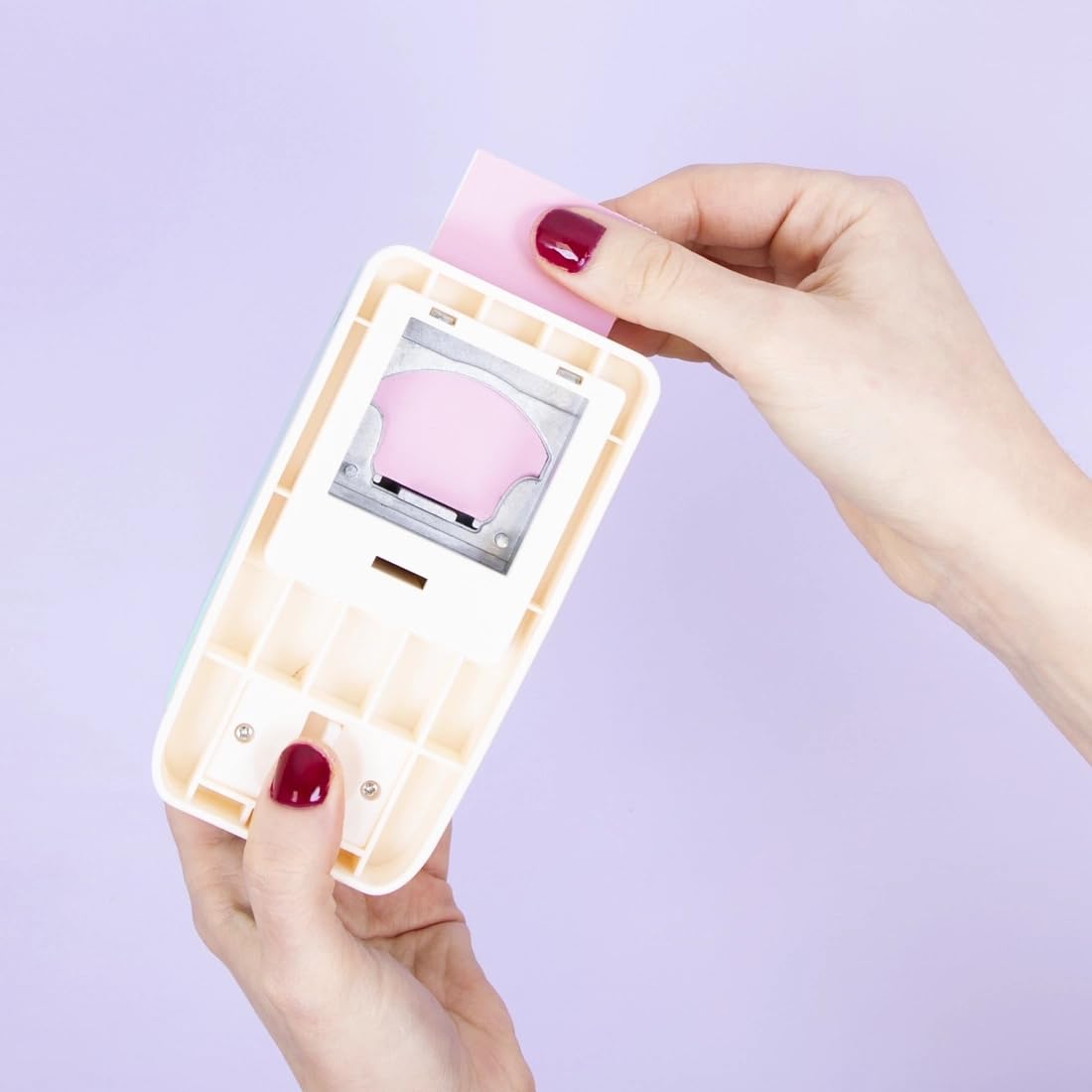 Craftelier - Multimaterial Rounded Tab Shaped Punch for Creating Custom Tabs on Craft Projects | Suitable for Many Materials | Tab Size 4 x 2.7 cm (1.6“ x 1.1”) | Turquoise Color