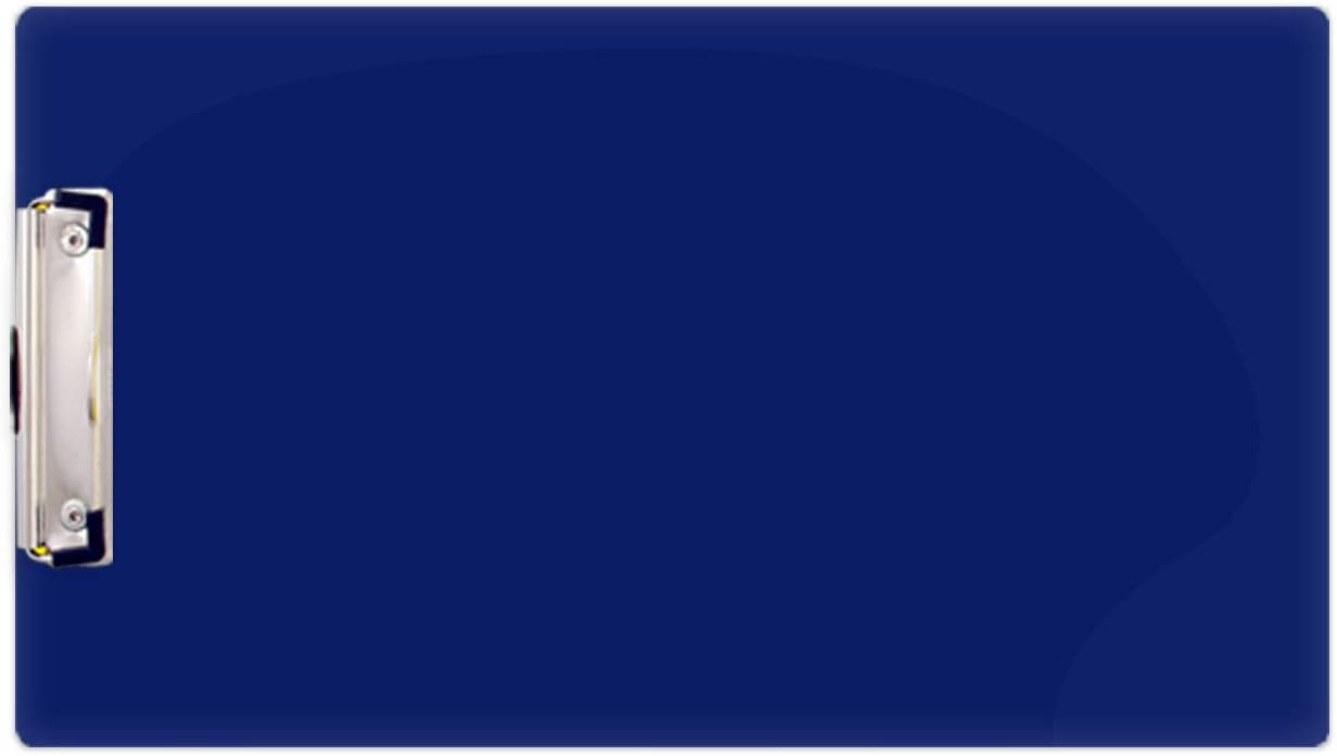 8.5x14 Clipboard Acrylic Panel Featuring a Low Profile Clip Blue