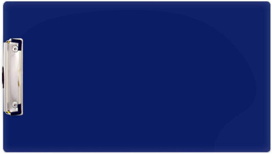 8.5x14 Clipboard Acrylic Panel Featuring a Low Profile Clip Blue