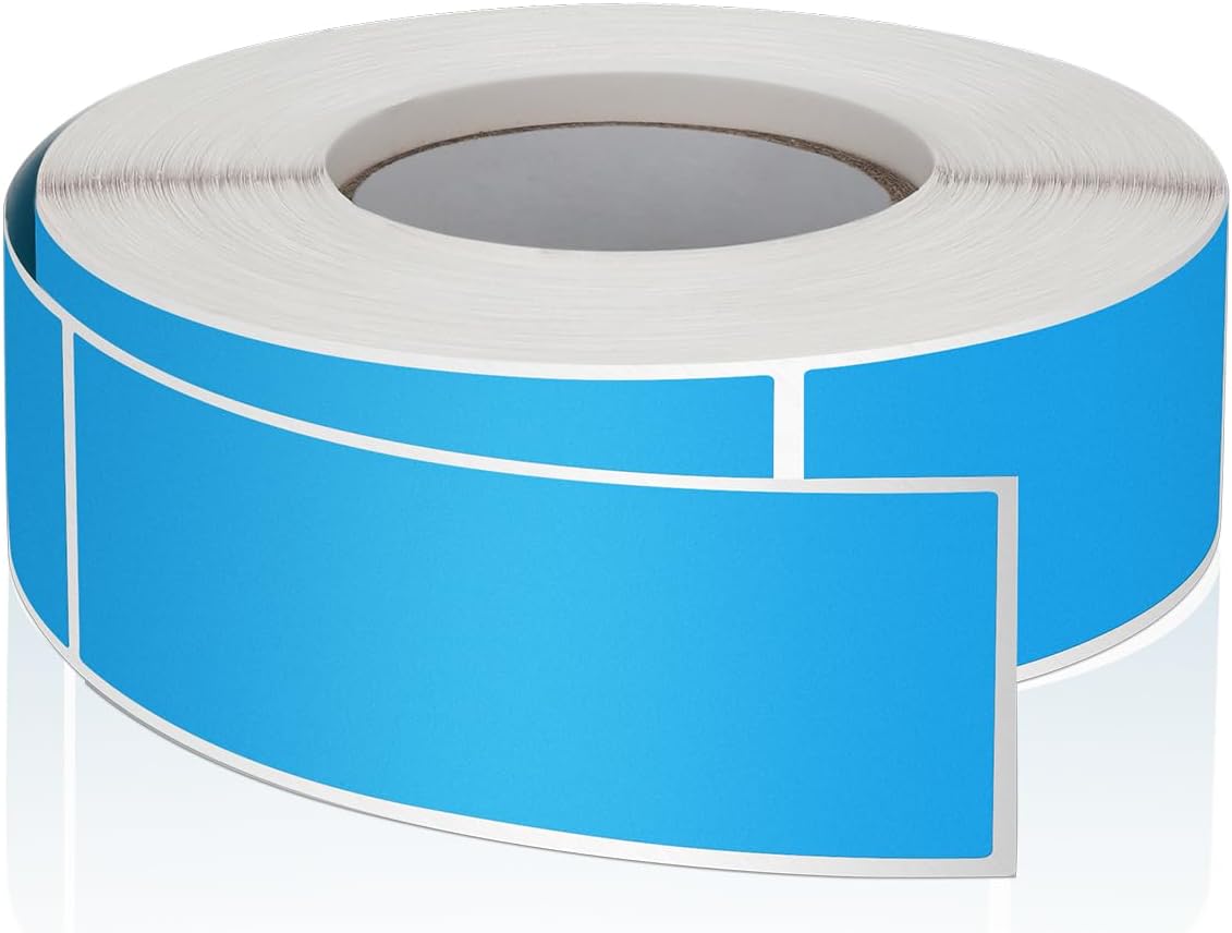Blue Rectangle Stickers 3 x 1 Inch Color Coding Labels Vinyl Roll Self-Adhesive Waterproof Removable 500 PCS