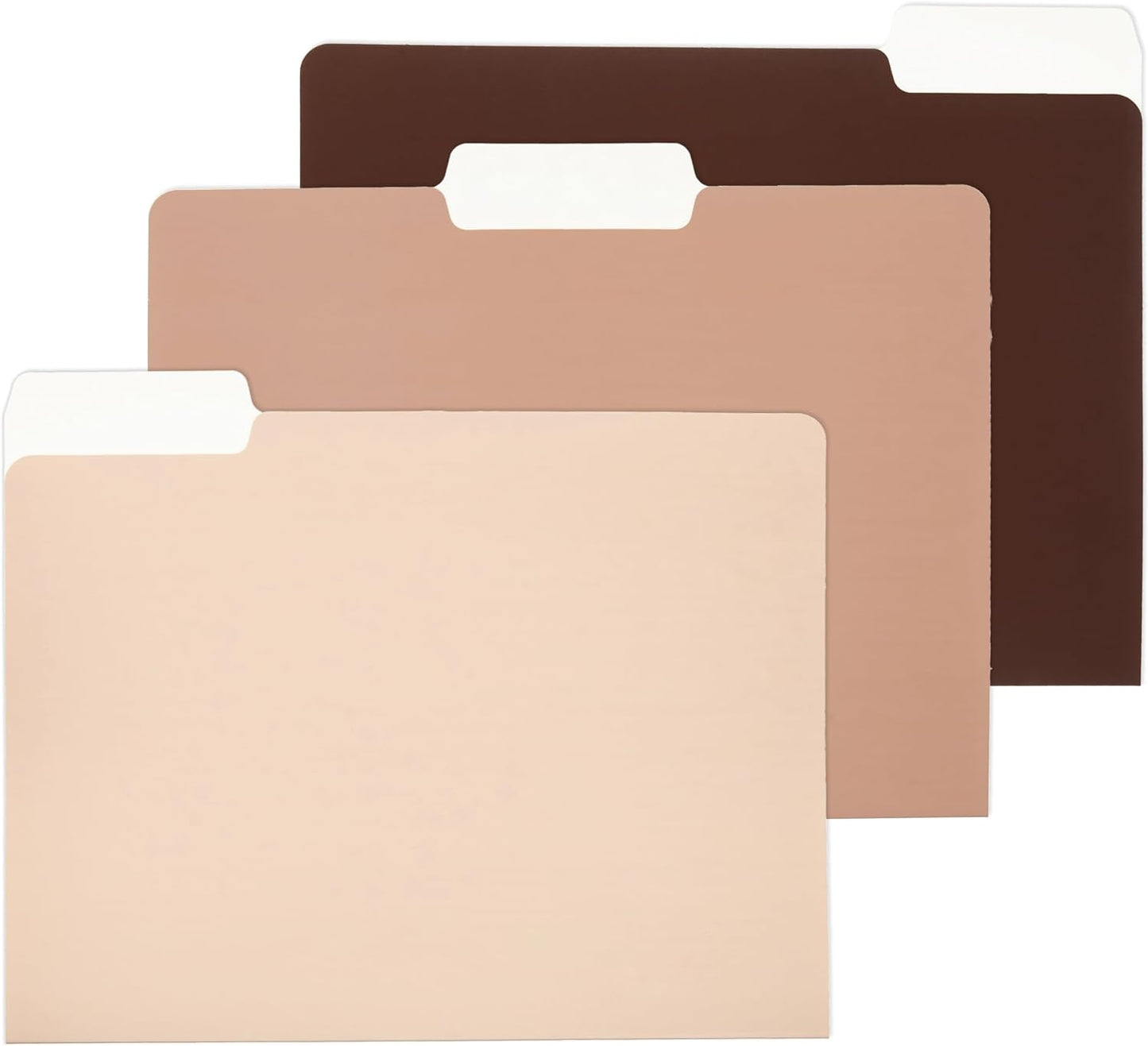 Y YOMA 12 Pack Colored File Folders Letter Size Gradient File Folder with 1/3-Cut Tab Cute Pretty Decorative Heavyweight Filing Folder File Organizers for Office School Home Desktop, Coco Mocha