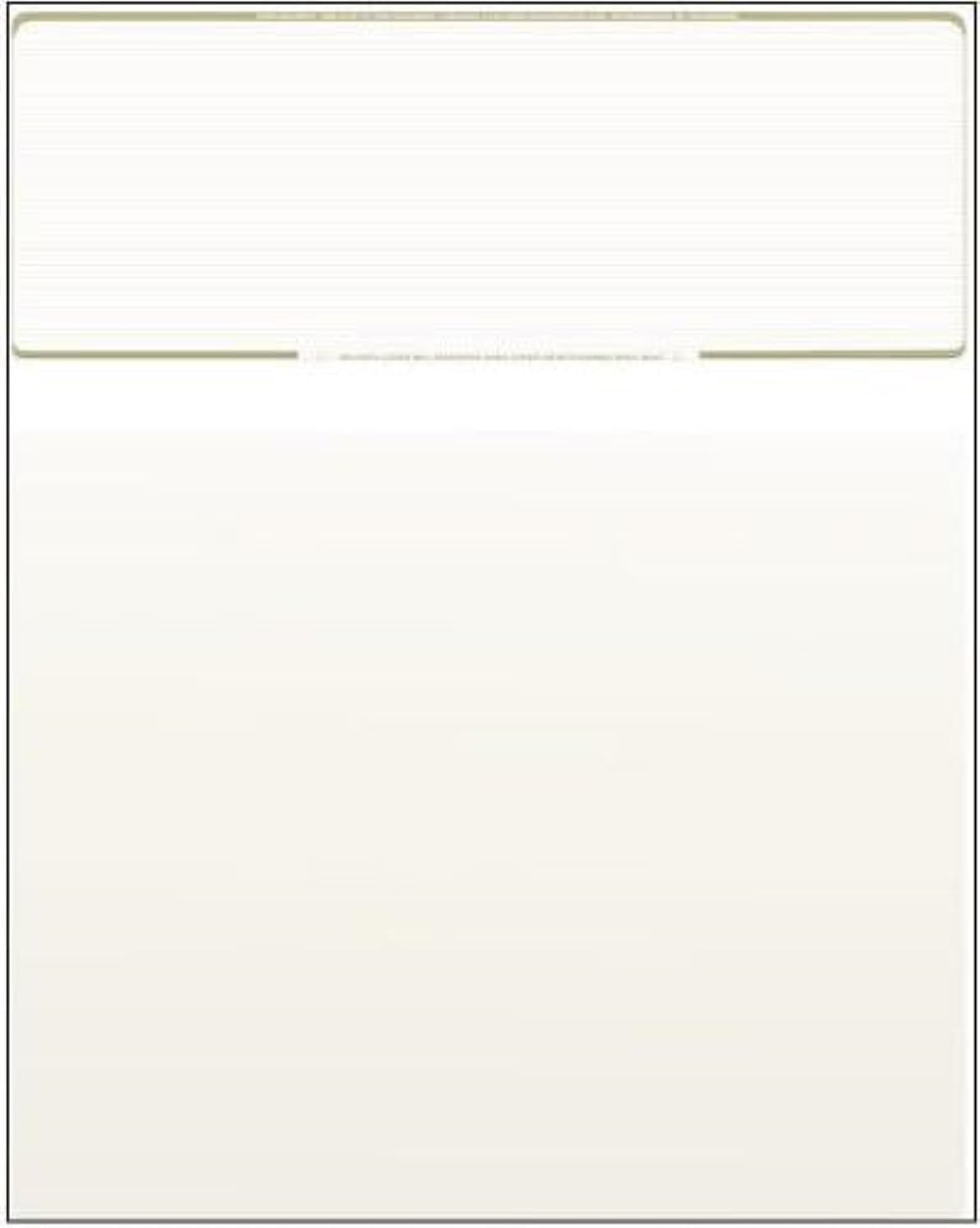 Compuchecks Check on Top Blank Check Paper - 250 Pack, Quick-Books & Laser Printer Compatible - Security Business Checks with Voucher - 8.5" x 11" Gold Pinstripe