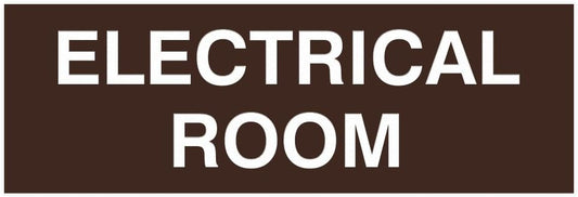 All Quality Basic Electrical Room Door/Wall Sign | Durable Construction | Building Safety - Dark Brown - Large (1 Pack)