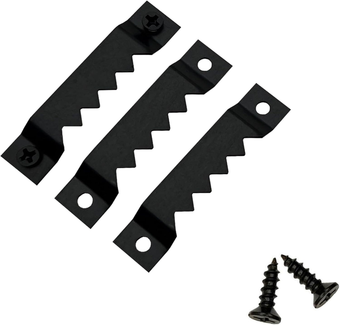 50 Pack Large Heavy Sawtooth Picture Hangers Steel Picture Hangers with Screws Picture Hang Solutions, for Hanging Clock Paintings Artwork Picture Frame Hook Photos (Black，Supports 50 lbs)