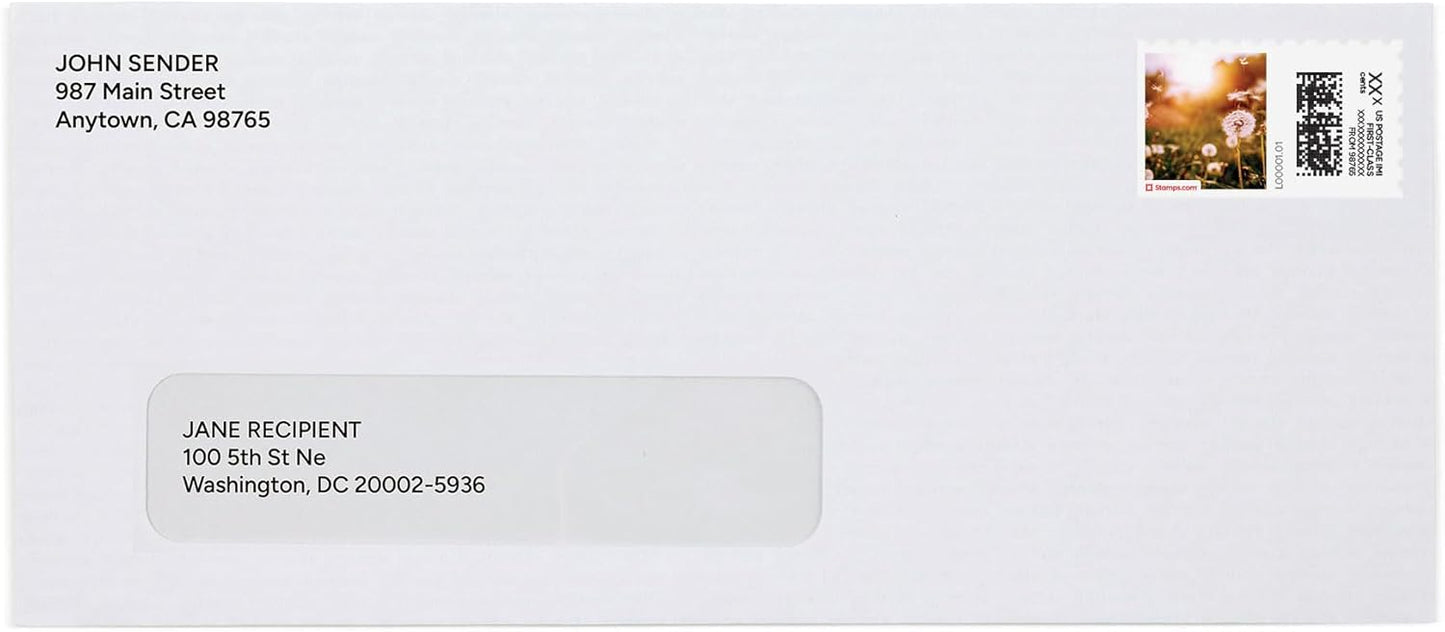 Dandelion Wishes NetStamps 120-Pack (5 Sheets) Printable Postage Labels (Stamps.com Subscription Required) - Print Approved Postage - Inkjet & Laser Printers - Business, Personal, Home