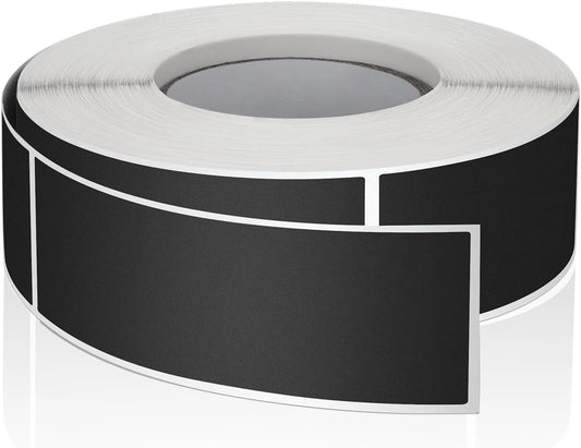 Black Rectangle Stickers 3 x 1 Inch Color Coding Labels Vinyl Roll Self-Adhesive Waterproof Removable 500 PCS