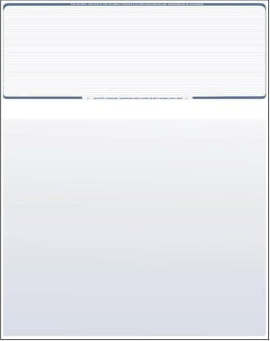 Compuchecks Check on Top Blank Check Paper - 100 Pack, Quick-Books & Laser Printer Compatible - Security Business Checks with Voucher - 8.5" x 11" Steel Blue Pinstripe