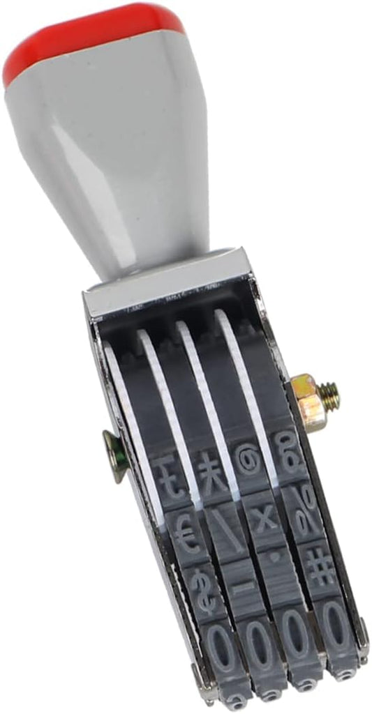 4 Digit Personalized Number Stamp Number Business Stamps Rubber Stamp Multi- Functional Creative Rolling Wheel StampSymbol Office Stamps Rolling Stamp