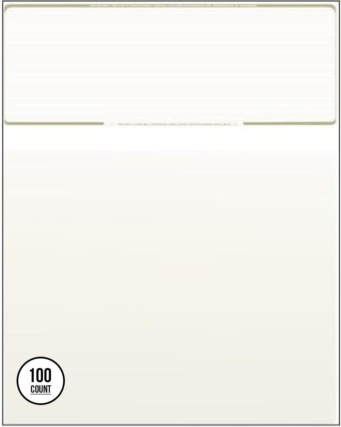 Compuchecks Top Blank Check Paper - 100 Pack, Quick-Books & Laser Printer Compatible - Security Business Checks with Voucher - 8.5" x 11" Gold Pinstripe