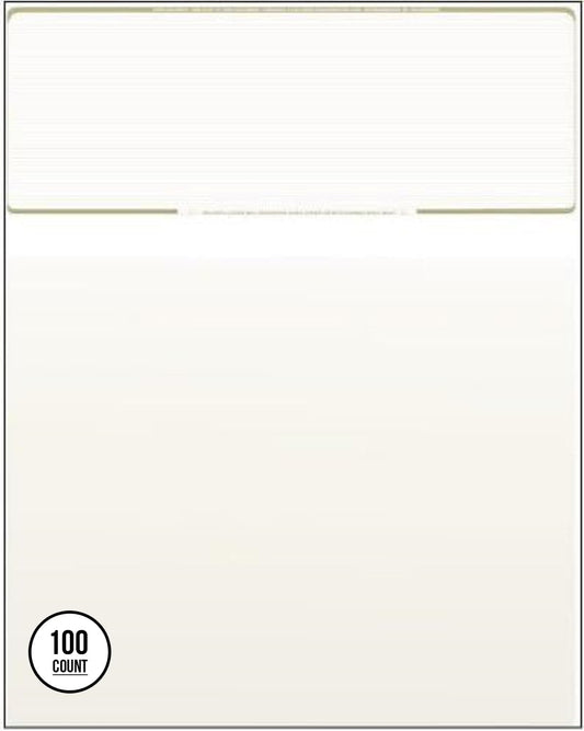 Compuchecks Top Blank Check Paper - 100 Pack, Quick-Books & Laser Printer Compatible - Security Business Checks with Voucher - 8.5" x 11" Gold Pinstripe