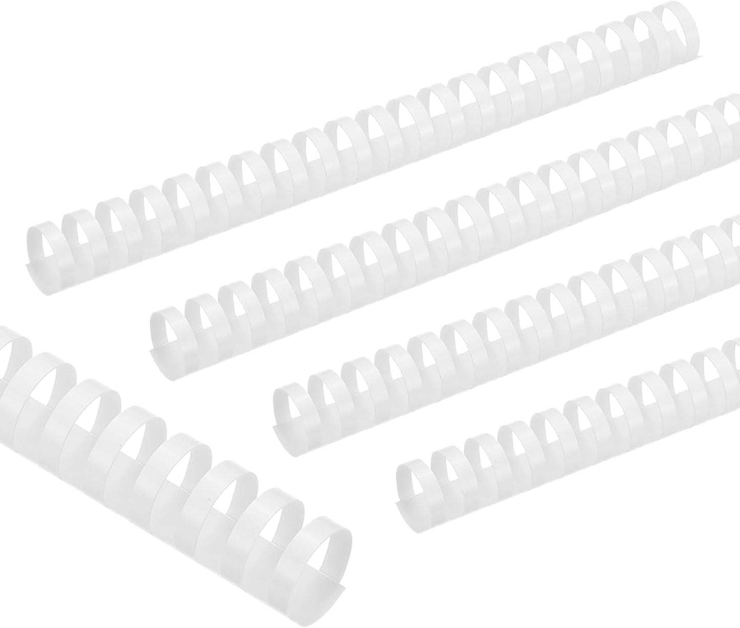 PATIKIL 25mm (1") Plastic Binding Combs, 10 Pcs 21 Rings Comb Binding Spines 225 Sheet Capacity Letter Size for Binding Paper Sheets Notebook Calendar Picture Album, White