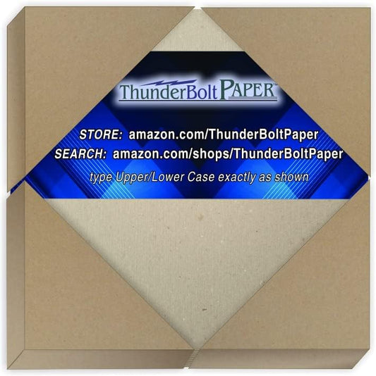50 Sheets Chipboard 46pt (Point) 4 X 4 Inches Heavy Weight Scrapbook Square Size .046 Caliper Thick Cardboard Craft|Packing Brown Kraft Paper Board