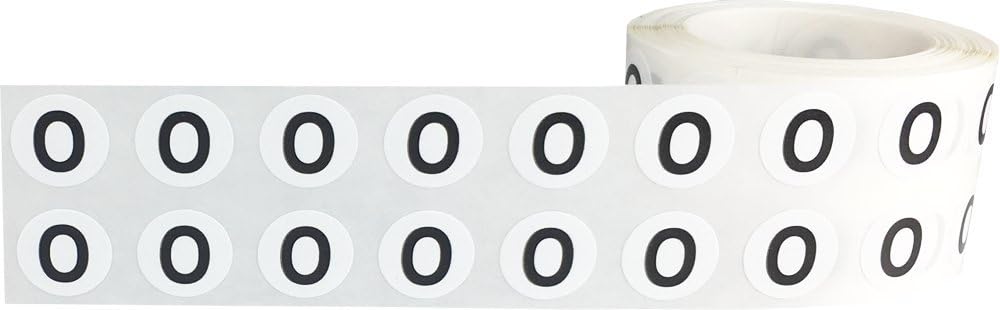Letter O Inventory Labels .5 Inch Round Circle Dots 1,000 Adhesive Stickers