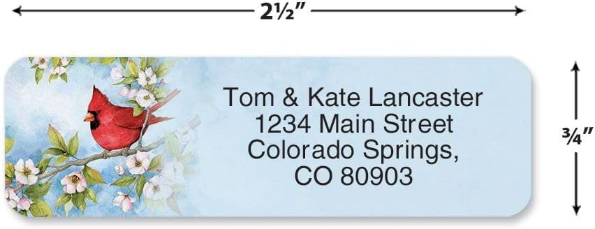 Colorful Images Year of Remembrance Rolled Personalized Return Address Mailing Labels with Dispenser, 5 Designs, Set of 250, Small ¾ x 2½ Inch Size, Custom Self-Adhesive Sticker Roll