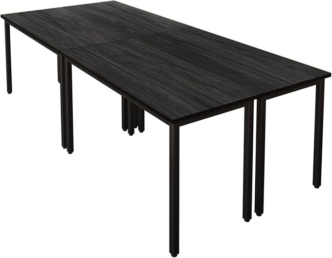 Bonzy Home Conference Tables 8ft Office Computer Desk for Meeting Room Study Writing Printer Podcast Table Save Space Design for 10 People Modern Black 4PCS (94.4"x47.2"x29.5", Black)