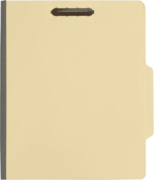 The File King Two Divider Manila Classification File Folder - Letter Size | 10 Pack | 2/5 ROC Top Tab | 1" Expansion | 2" Fastener Prongs | Made in America