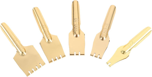 5Pcs Fountain Pen Nibs - Brass, Golden, 1.57 * 0.31 * 0.07inch, Reusable Calligraphy Pen Nibs for Writing, Manga, Art