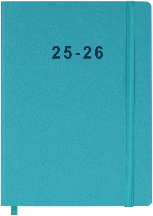 2025-2026 Planner - Weekly and Monthly Planner, Oct 2025 to Dec 2026, Vegan Leather Cover, Elastic Closure, 7”x9.25”, Teal