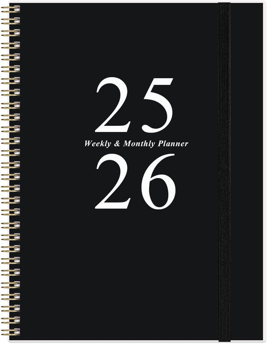 2025-2026 Planner - Academic Planner 2025-2026 from July 2025 to June 2026 with 12 Monthly Tabs, Flexible Cover, Inner Pocket, 8.5" x 11", Black