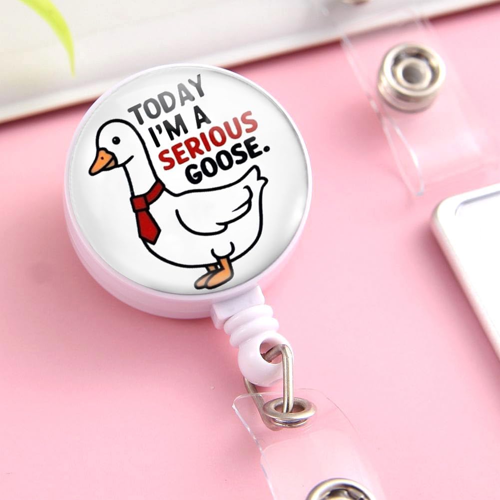 Coeufuedy 9 Pcs Funny Nurse Badge Reels Smiley Face Silly Goose Cute Nursing Badge Holders with Alligator Clip ID Name Card Badge Clip for Office Student Doctor Nurse Medical Work Supplies