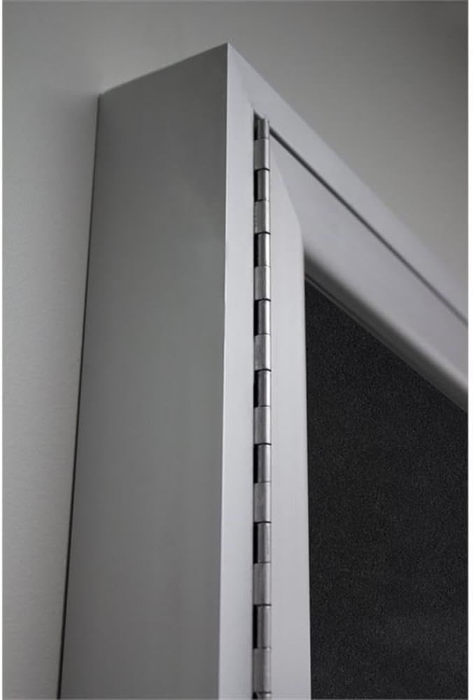 Ghent 48" x 72" 3-Door indoor Enclosed Recycled Rubber Bulletin Board, Shatter Resistant, with Lock, Satin Aluminum Frame,Black (PA34872TR-BK)-Made in the USA