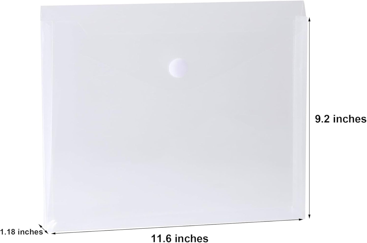 8.5 x 11 Letter Sized Clear Plastic Envelopes with Expanding Gusset Document File Storage Holder 20 Pack Hook Loop Closure