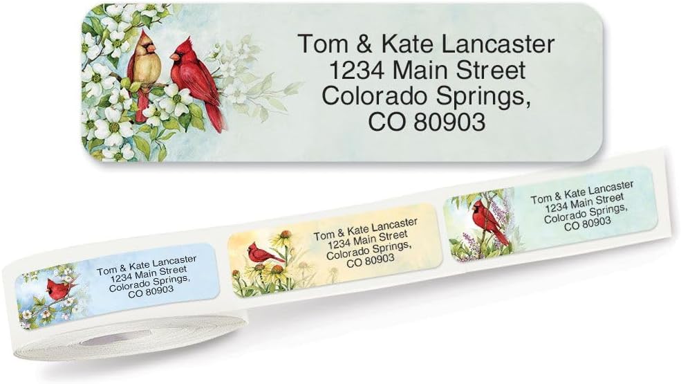 Colorful Images Year of Remembrance Rolled Personalized Return Address Mailing Labels with Dispenser, 5 Designs, Set of 250, Small ¾ x 2½ Inch Size, Custom Self-Adhesive Sticker Roll