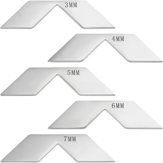 BENECREAT 5 Pcs 201 Stainless Steel Corner Miter Tool, 3/4/5/6/7mm Book Binding Corner Cutting Tool, Bookbinding Corner Cutting Jig Set, Bookbinding kit for Album Making, Bookbinding