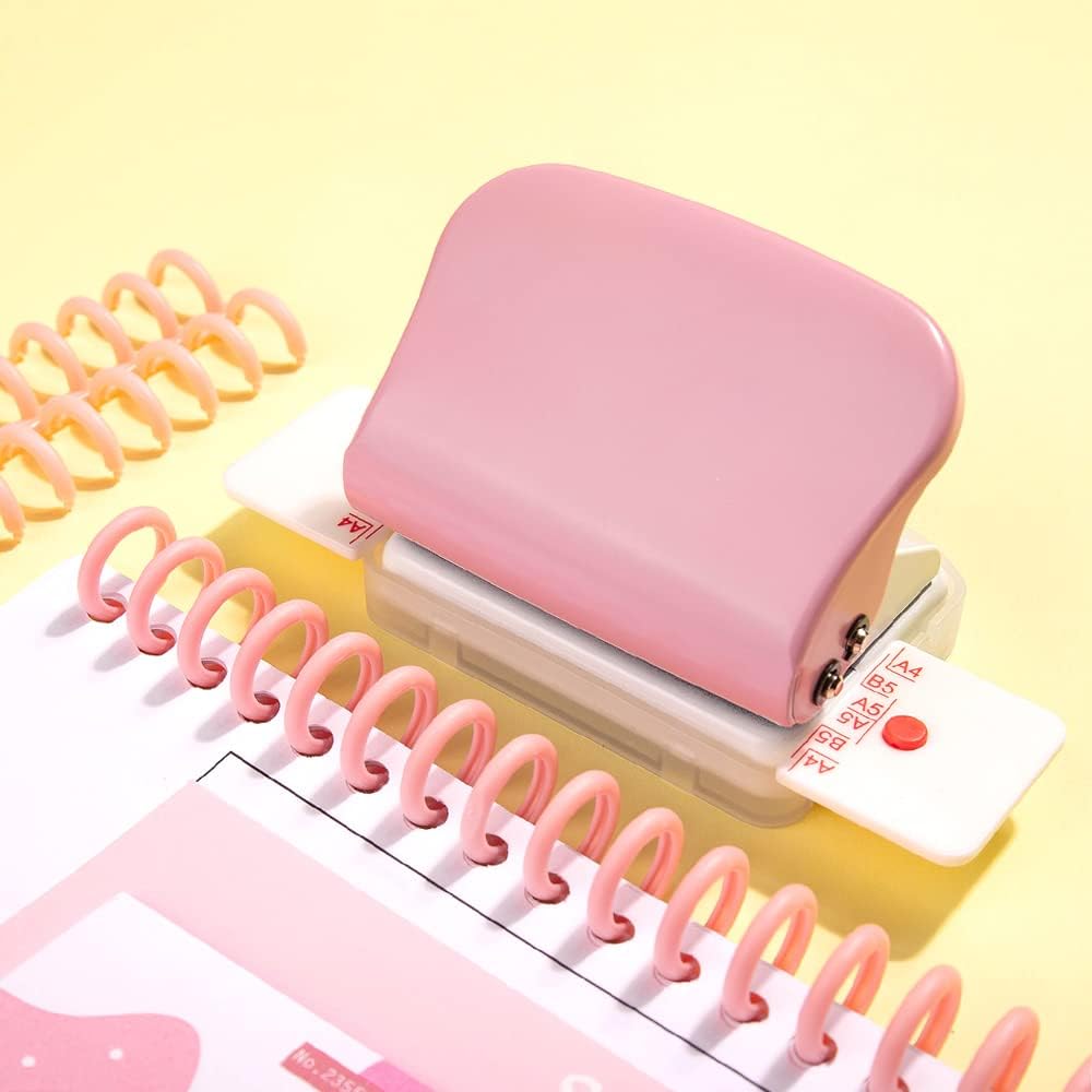 Bisofice KW-Trio 6-Hole Paper Punch Handheld Metal Hole Puncher 5 Sheet Capacity 6mm for A4 A5 B5 Notebook Scrapbook Diary Planner