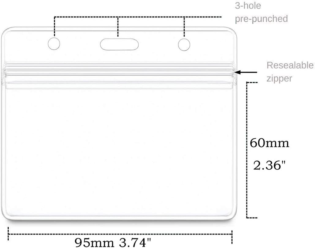 Bird Fiy Lanyards with id Holder Name Badges 50 Pcs Waterproof Type Clear Plastic Horizontal Name Tag Badge Id Card and 50 Pcs Lanyard (Yellow)